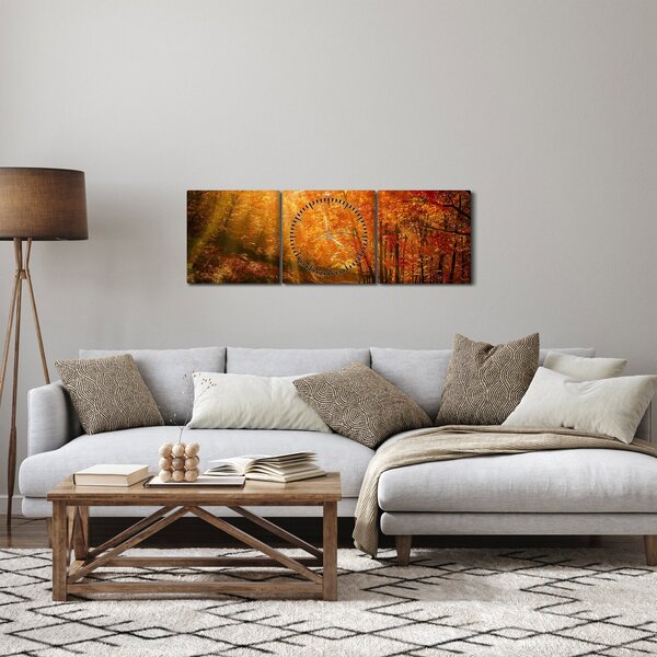 Slika jesenske šume (sa satom) (90x30 cm)