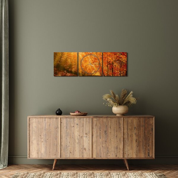 Slika jesenske šume (sa satom) (90x30 cm)