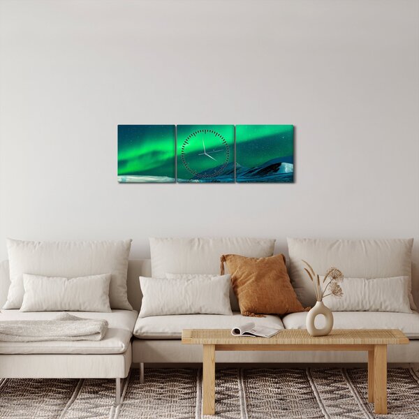 Slika ljudi pri polarnoj svijetolosti (sa satom) (90x30 cm)