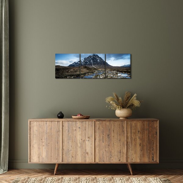 Slika planine i rijeke (sa satom) (90x30 cm)