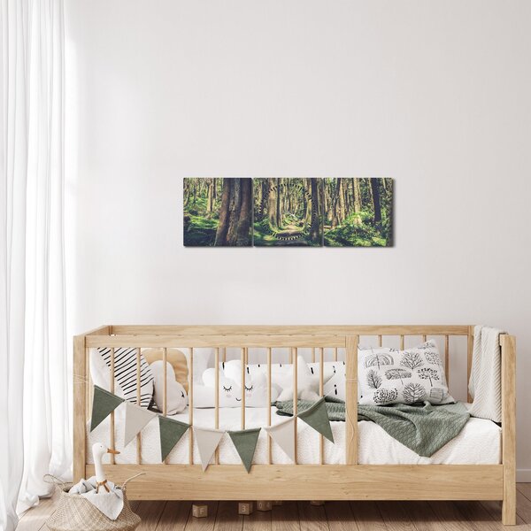 Slika staze između drveća (sa satom) (90x30 cm)