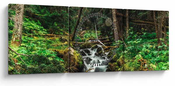 Slika potoka u šumi (sa satom) (90x30 cm)