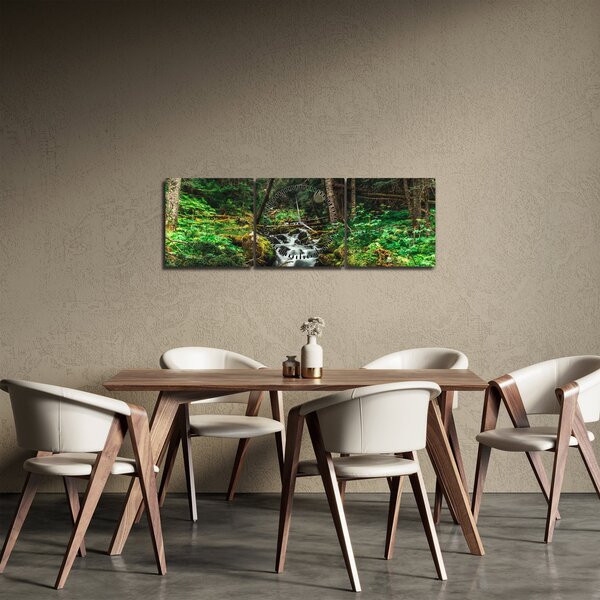 Slika potoka u šumi (sa satom) (90x30 cm)