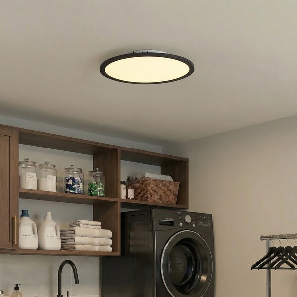 Pametna LED ploča crna 40 cm uklj. LED prigušivanje do toplog svjetla s daljinskim upravljačem - Knob