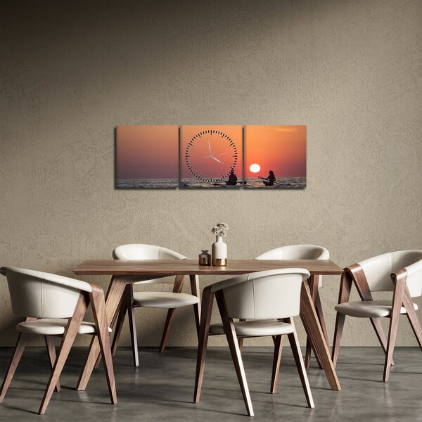 Slika kanuista pri zalasku sunca (sa satom) (90x30 cm)