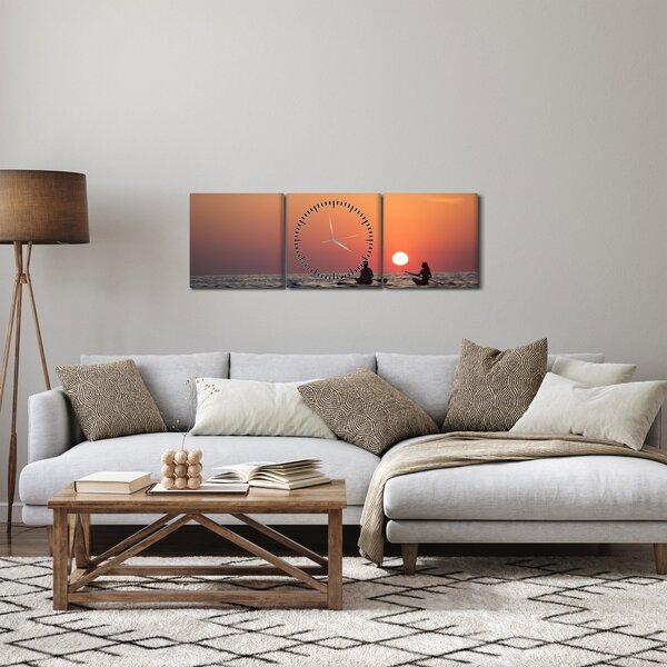 Slika kanuista pri zalasku sunca (sa satom) (90x30 cm)