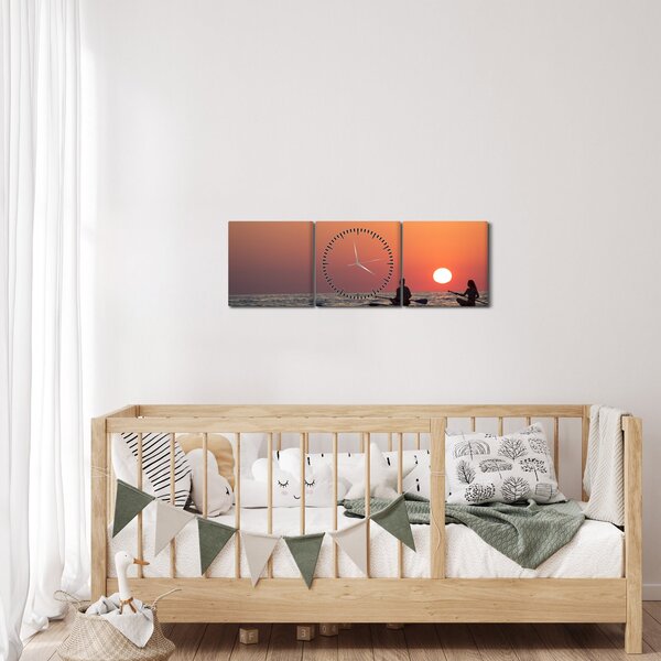 Slika kanuista pri zalasku sunca (sa satom) (90x30 cm)