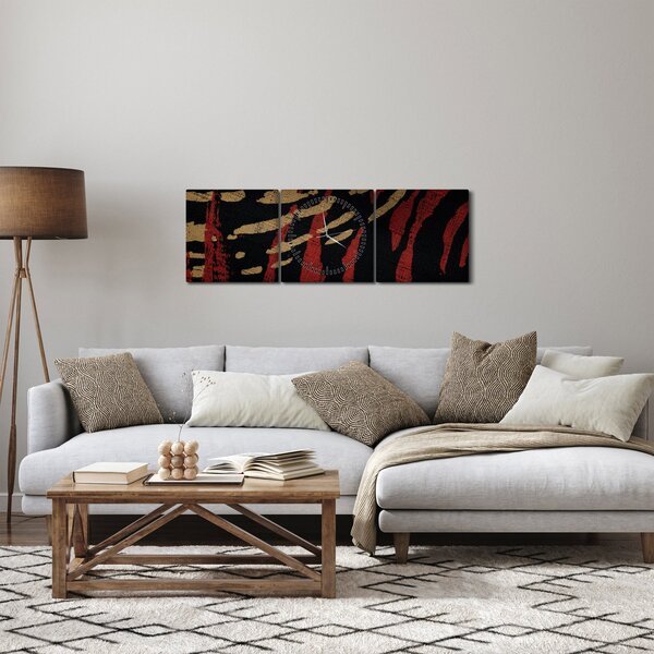 Slika apstrakcije (sa satom) (90x30 cm)