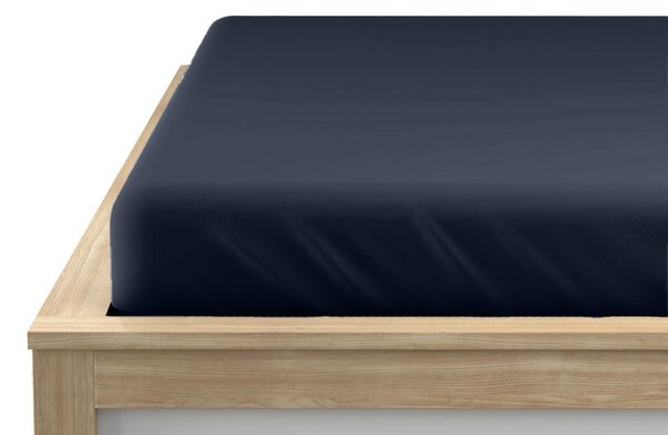 Jersey plahta s likrom tamnoplava 90 x 200 cm
