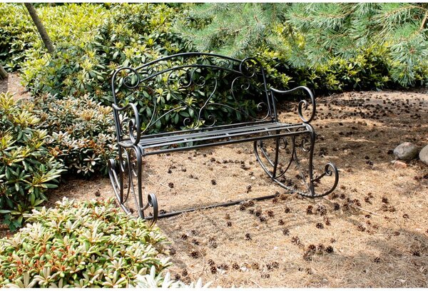 Crna metalna vrtna klupa Dares - Garden Pleasure