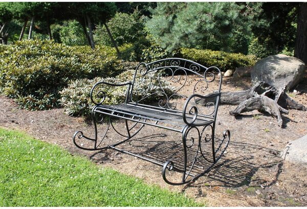 Crna metalna vrtna klupa Dares - Garden Pleasure
