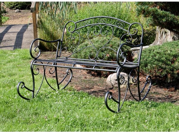 Crna metalna vrtna klupa Dares - Garden Pleasure