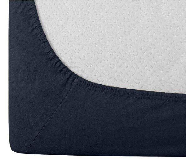 Jersey plahta s likrom tamnoplava 90 x 200 cm