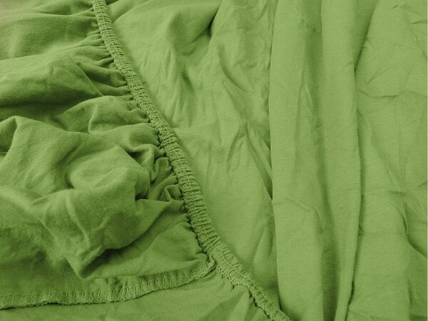 Jersey plahta s likrom zelena 90 x 200 cm