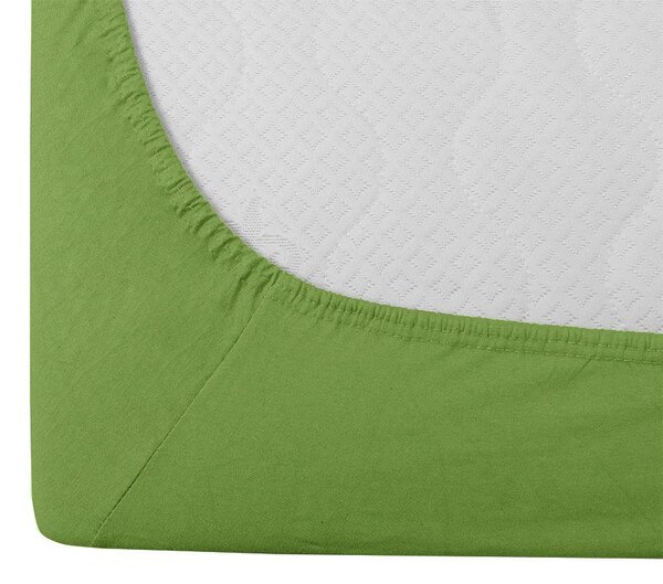 Jersey plahta s likrom zelena 90 x 200 cm