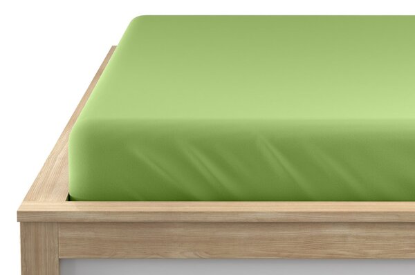 Jersey plahta s likrom zelena 90 x 200 cm