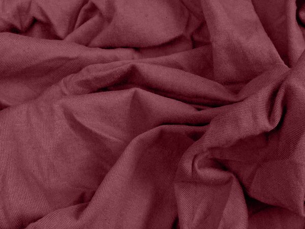 Jersey plahta s likrom boje vina 90 x 200 cm