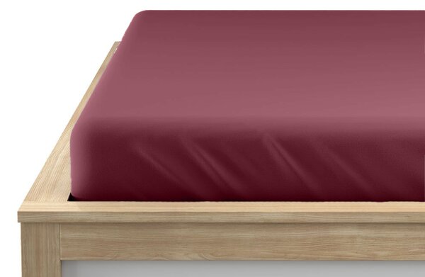 Jersey plahta s likrom boje vina 90 x 200 cm