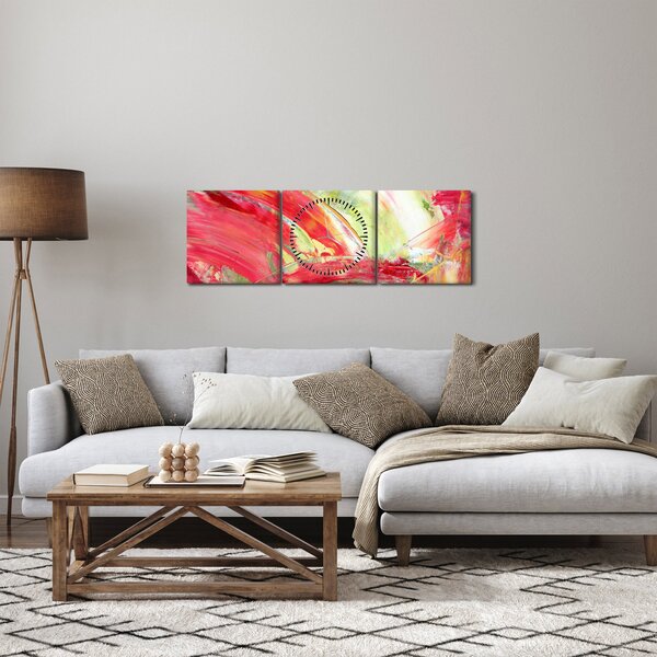 Slika apstrakcije - slikanje (sa satom) (90x30 cm)