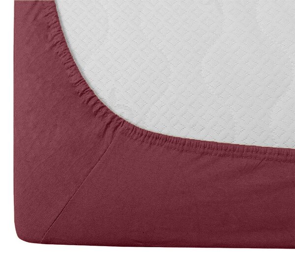 Jersey plahta s likrom boje vina 90 x 200 cm