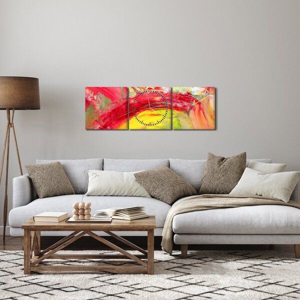 Slika apstrakcije - slikanje (sa satom) (90x30 cm)