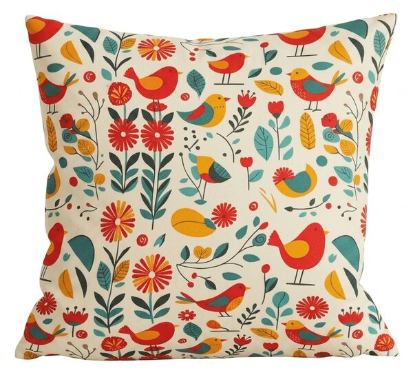 Jastučnica od mikrovlakana RETRO BIRD 45x45 cm, šarena