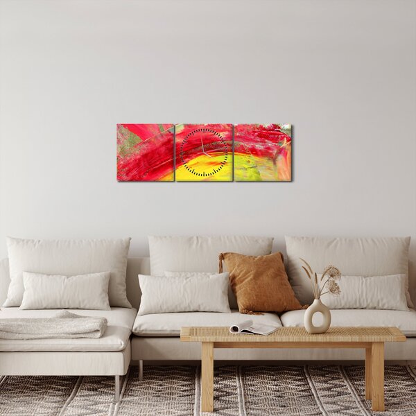 Slika apstrakcije - slikanje (sa satom) (90x30 cm)