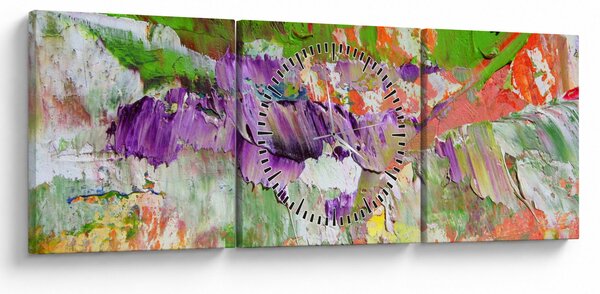 Slika apstrakcije - slikanje (sa satom) (90x30 cm)