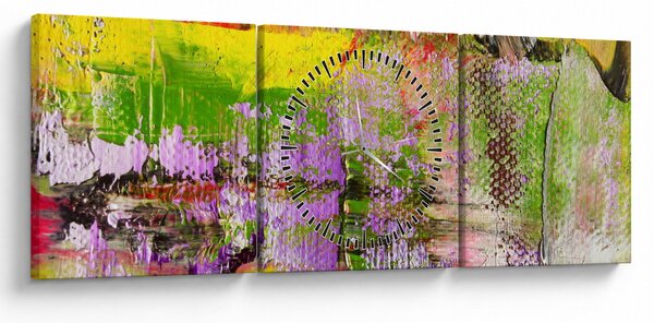 Slika apstrakcije - slikanje (sa satom) (90x30 cm)