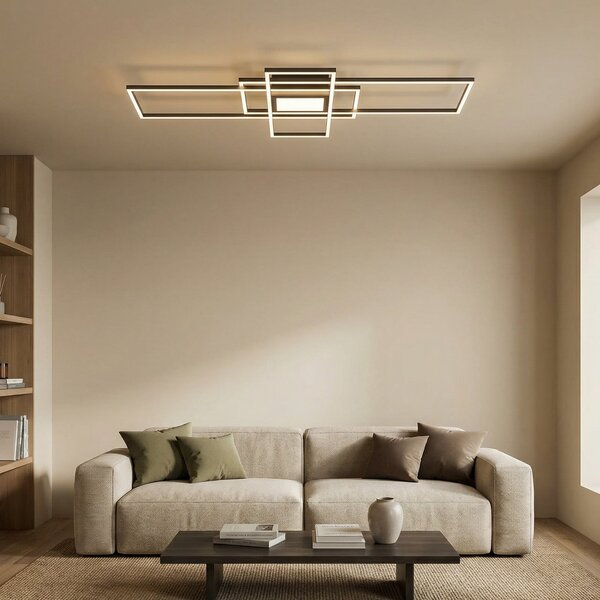Trio Lighting Irvine LED stropna svjetiljka 3.000-6.500 K, antracit, prigušiva, Crno, Dnevni boravak/blagovaonica, Metal