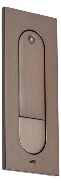 Moderna zidna svjetiljka tamna bronca uklj. LED i USB-C priključak - Hilton