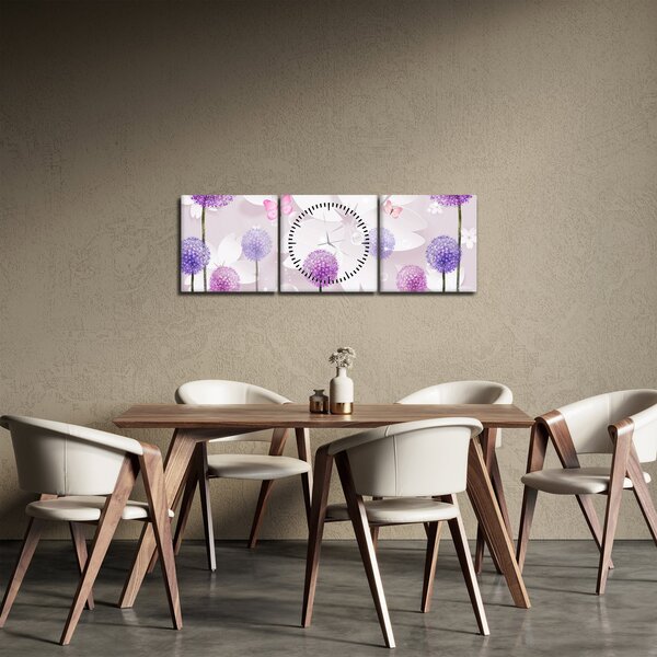 Slika - Na rijeci cvijeća (sa satom) (90x30 cm)