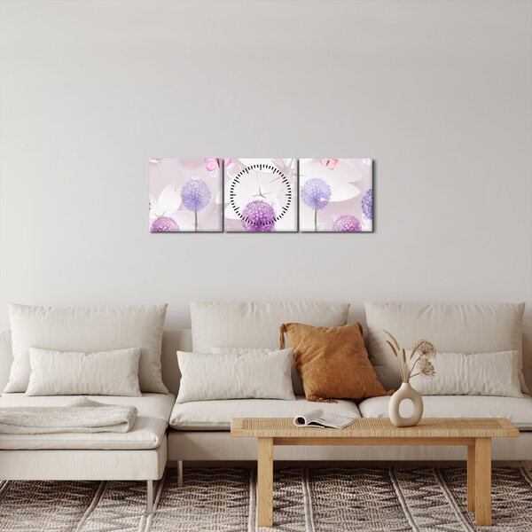 Slika - Na rijeci cvijeća (sa satom) (90x30 cm)