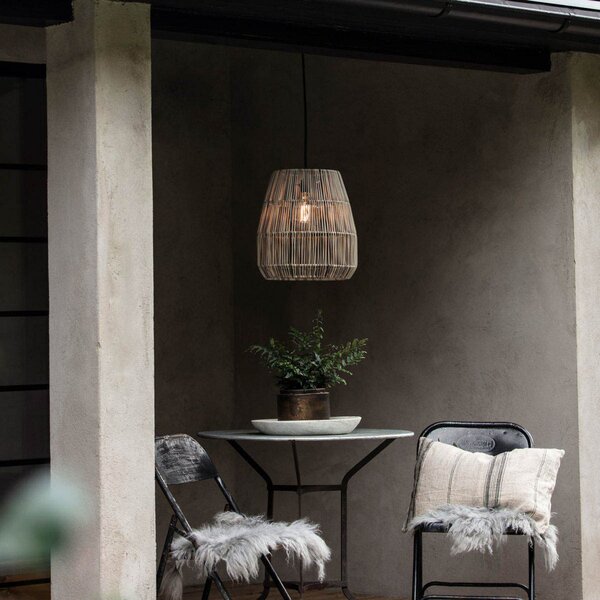 PR Home vanjska viseća svjetiljka Saigon, siva, Ø 38 cm, kabel 2,5 m, prigušiva, Sivo, Plastika
