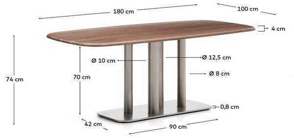Blagovaonski stol u dekoru oraha 100x180 cm Melvar – Kave Home