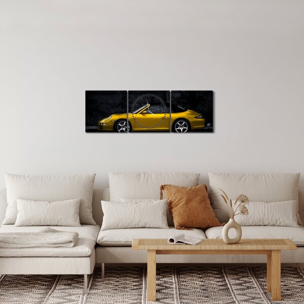 Slika - sportski automobil (sa satom) (90x30 cm)
