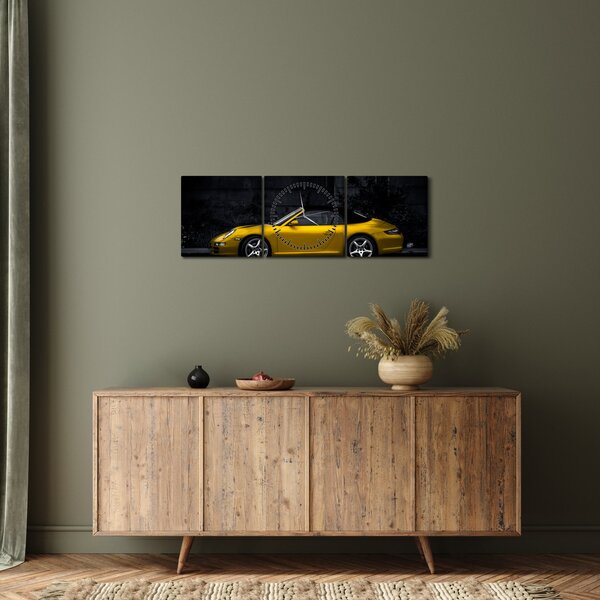 Slika - sportski automobil (sa satom) (90x30 cm)