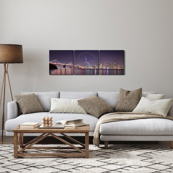 Slika pogleda na San Francisco, Kalifornija (sa satom) (90x30 cm)