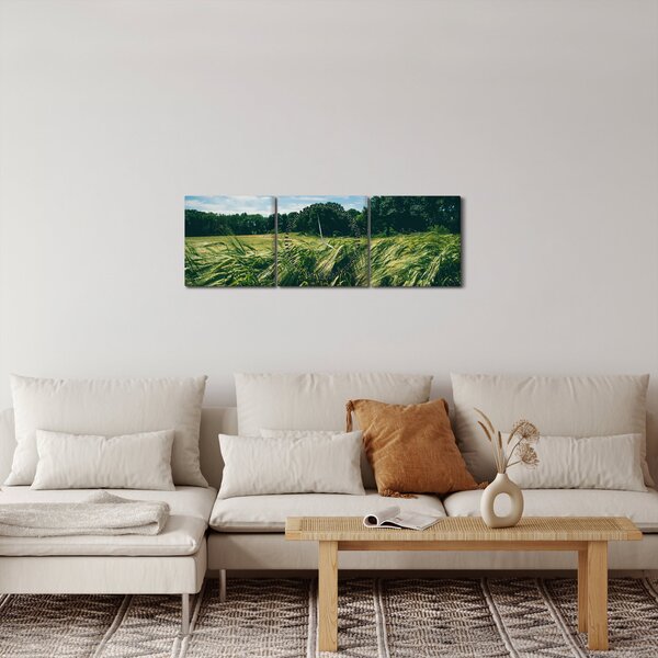 Slika livade i šume (sa satom) (90x30 cm)