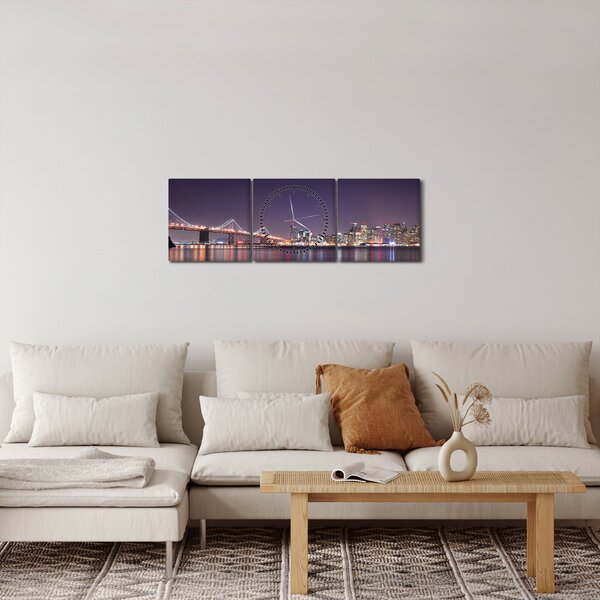 Slika pogleda na San Francisco, Kalifornija (sa satom) (90x30 cm)