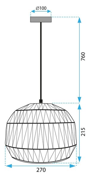 Viseća lampa od jutenog užeta Bež