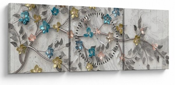 Slika- Na grani - apstrakcija (sa satom) (90x30 cm)