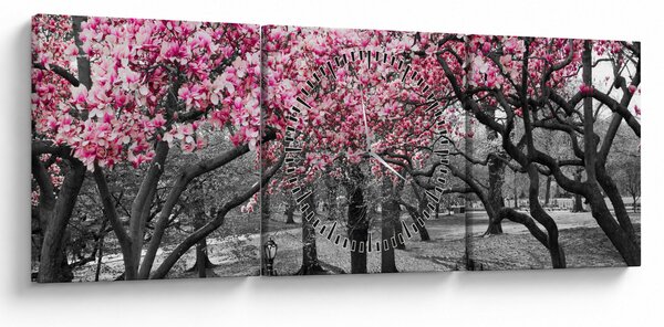 Slika drveća magnolije (sa satom) (90x30 cm)