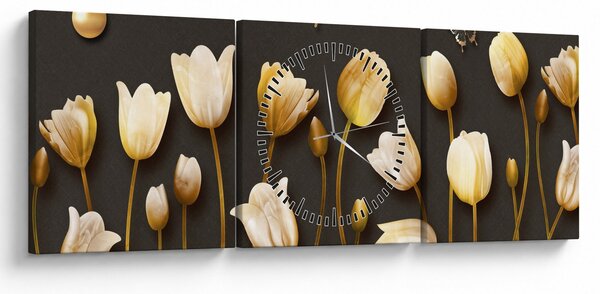 Slika - Tulipani - apstrakcija (sa satom) (90x30 cm)