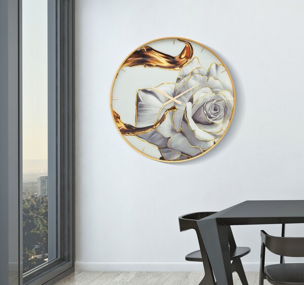 Zidni sat Glass Rose Large