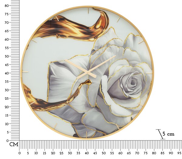 Zidni sat Glass Rose Large