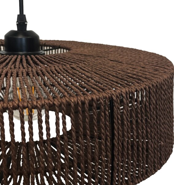 Viseća svjetiljka od jute i metala 60W Zeleno
