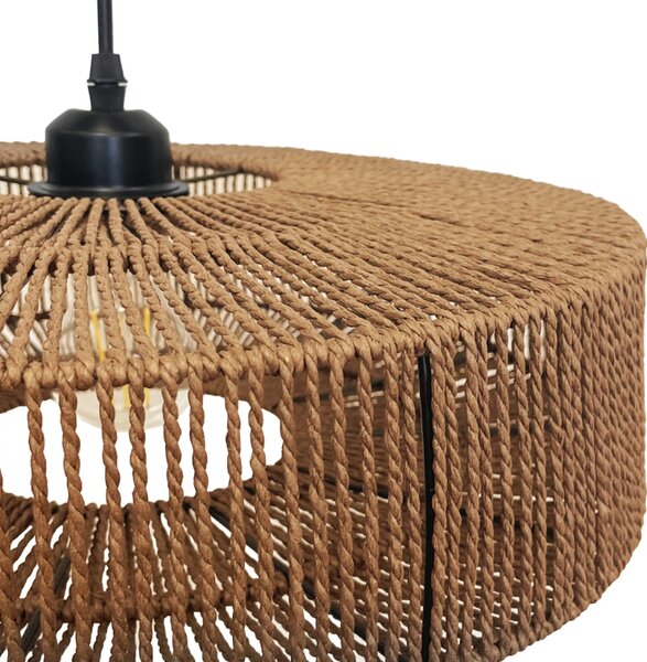 Viseća svjetiljka od jute i metala 60W Zeleno