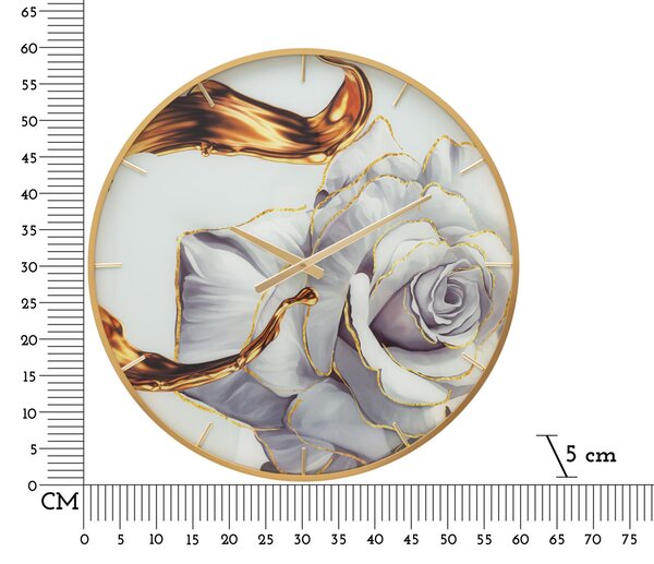 Zidni sat Glass Rose Medium