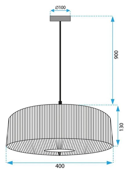 Viseća svjetiljka od jute i metala 60W Zeleno